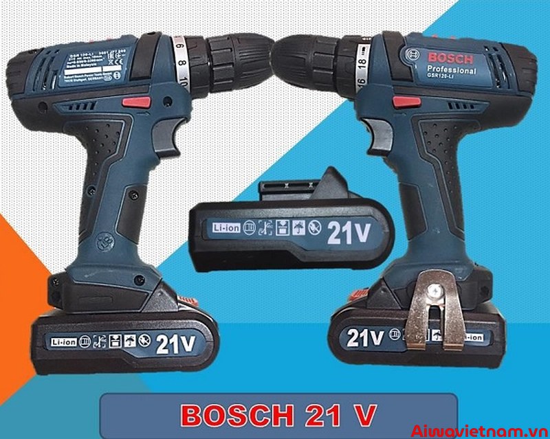 Máy khoan động lực dùng điện và dùng pin của thương hiệu Bosch 21V