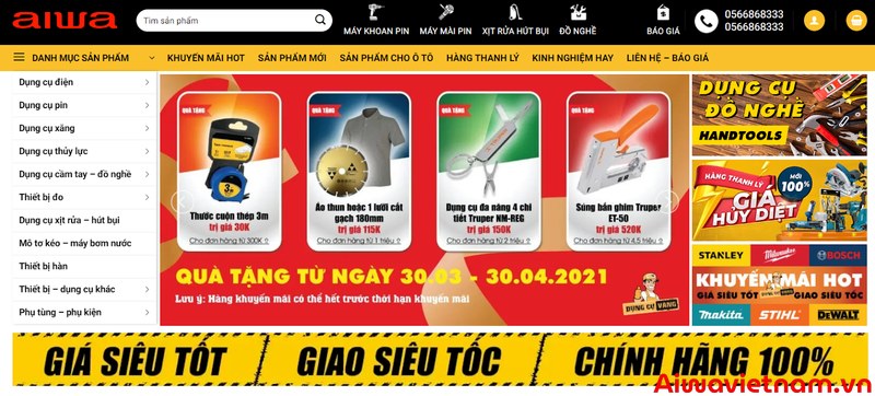 Aiwa Việt Nam là địa chỉ cung cấp máy khoan pin chính hãng 